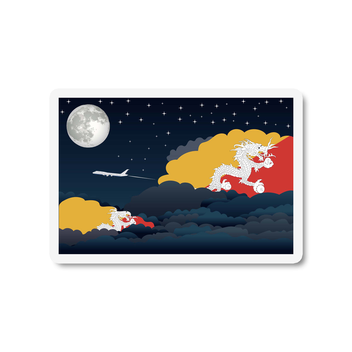 Bhutan Night Clouds Fridge Magnet