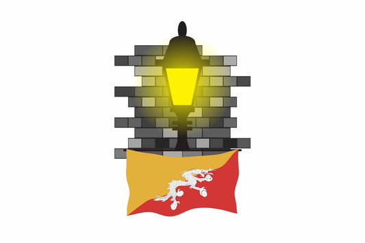 Bhutan Street Lamp Bricks Sticker