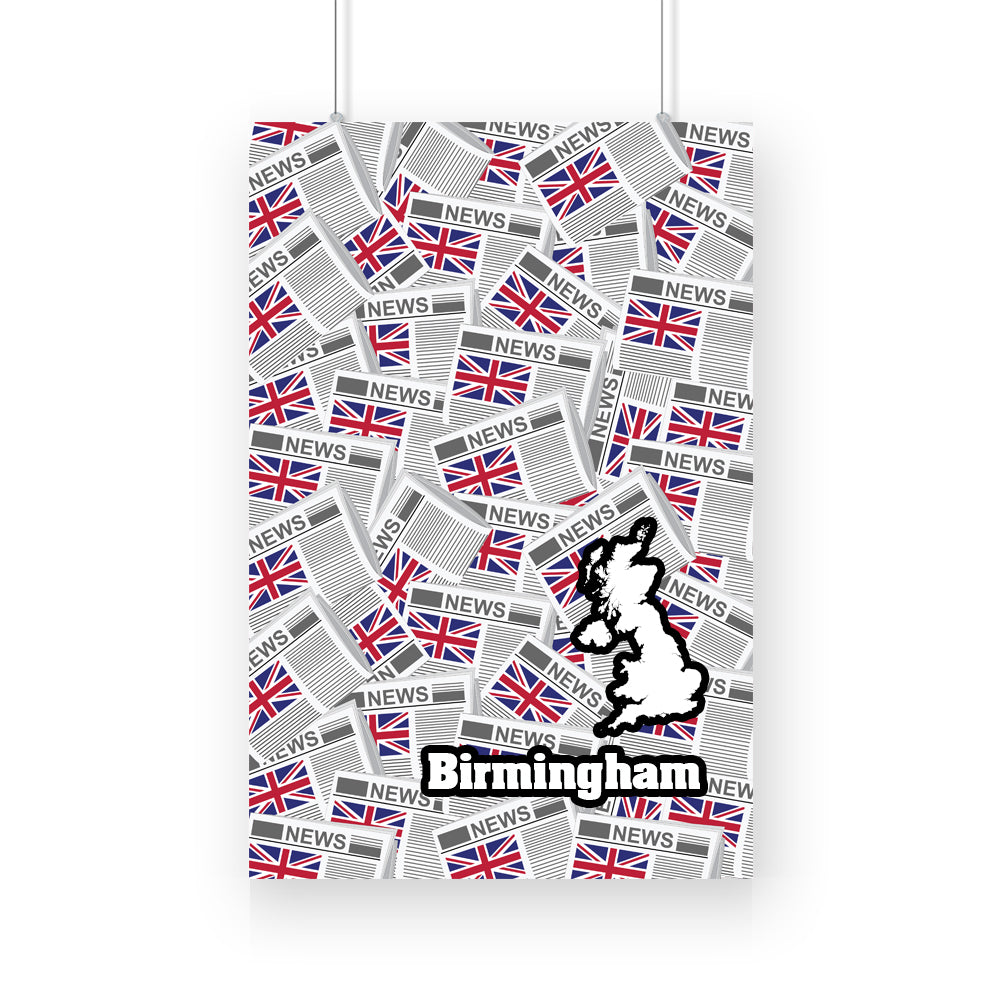 Birmingham Newspapers Canvas Print Framed
