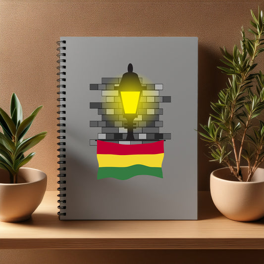 Bolivia  Street Lamp Bricks Notebook