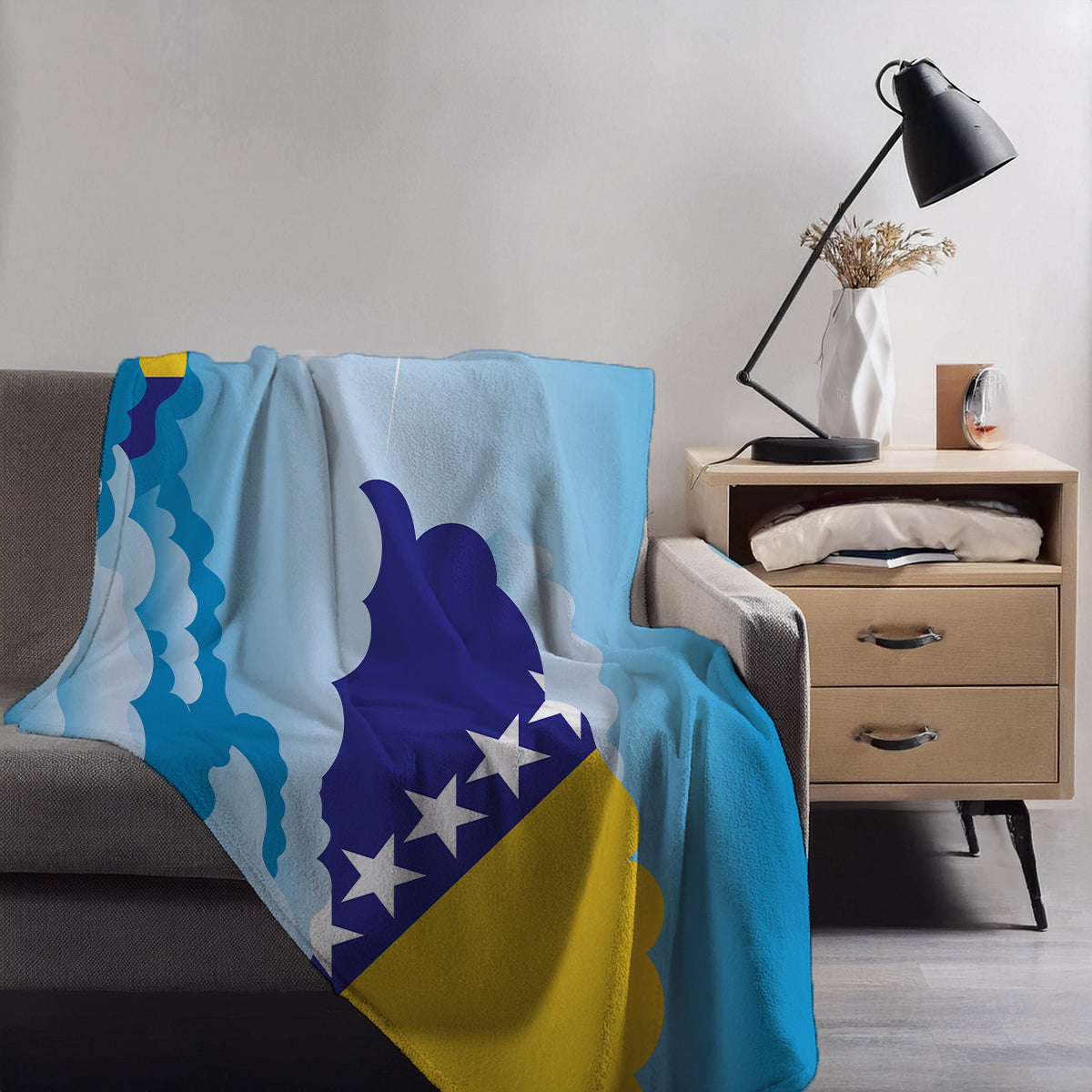 Bosnia Case and Herzegovina Day Clouds Blankets & Throws | Soft Premium Blankets | City Posters Plus