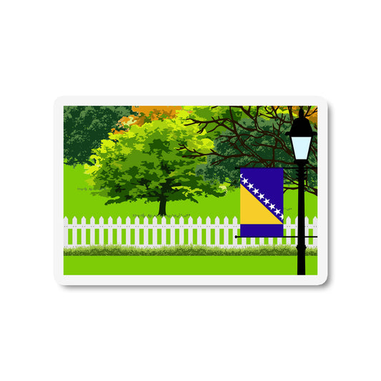 Bosnia and Herzegovina Trees and Street Lamp Sticker