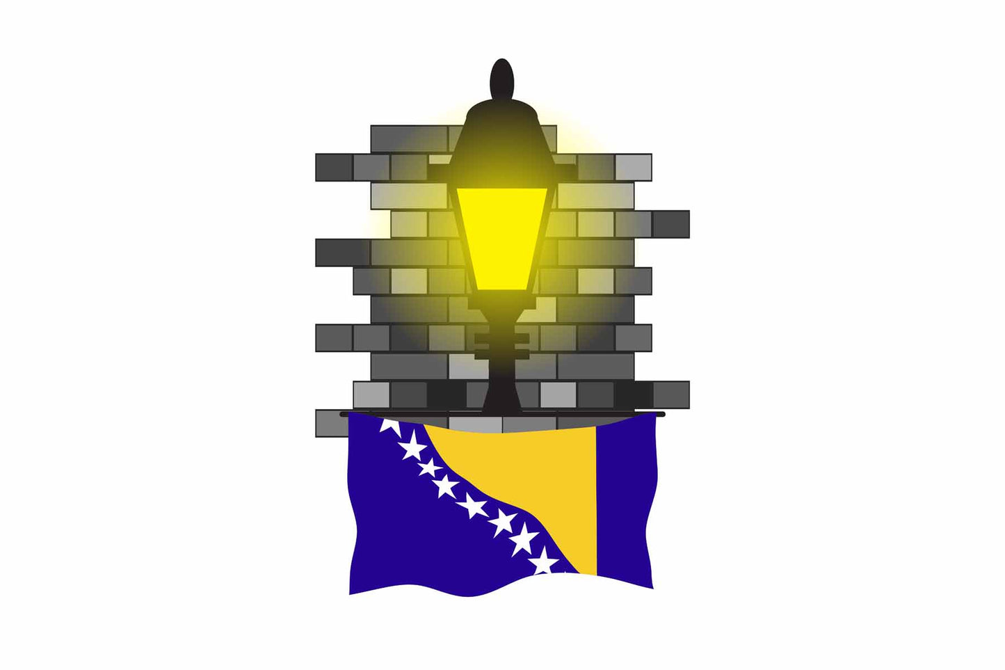 Bosnia and Herzegovina Street Lamp Bricks Sticker