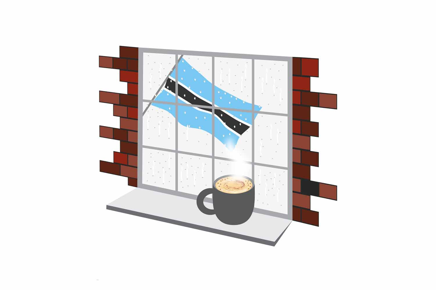 Botswana Coffee Rain Window Sticker