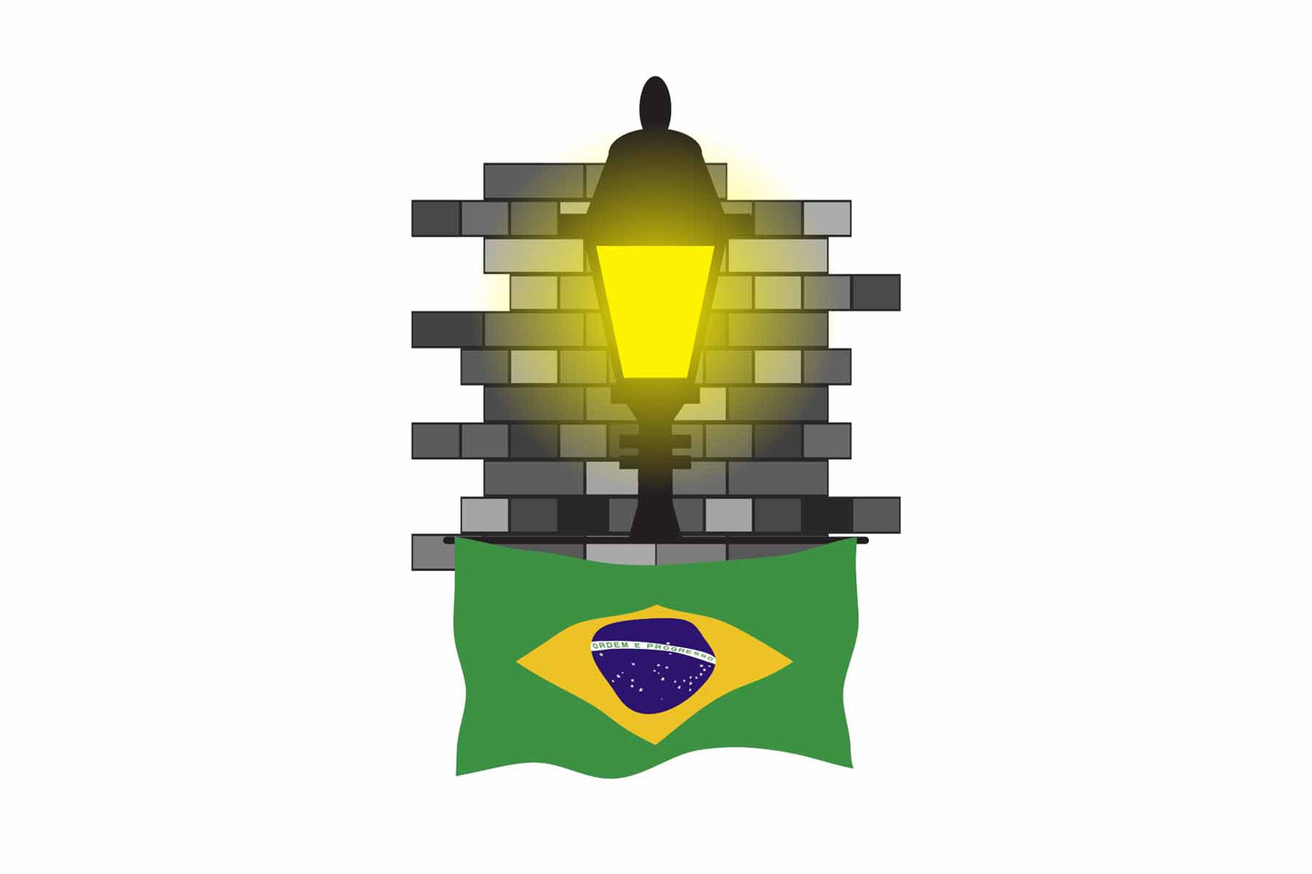 Brazil Street Lamp Bricks Sticker