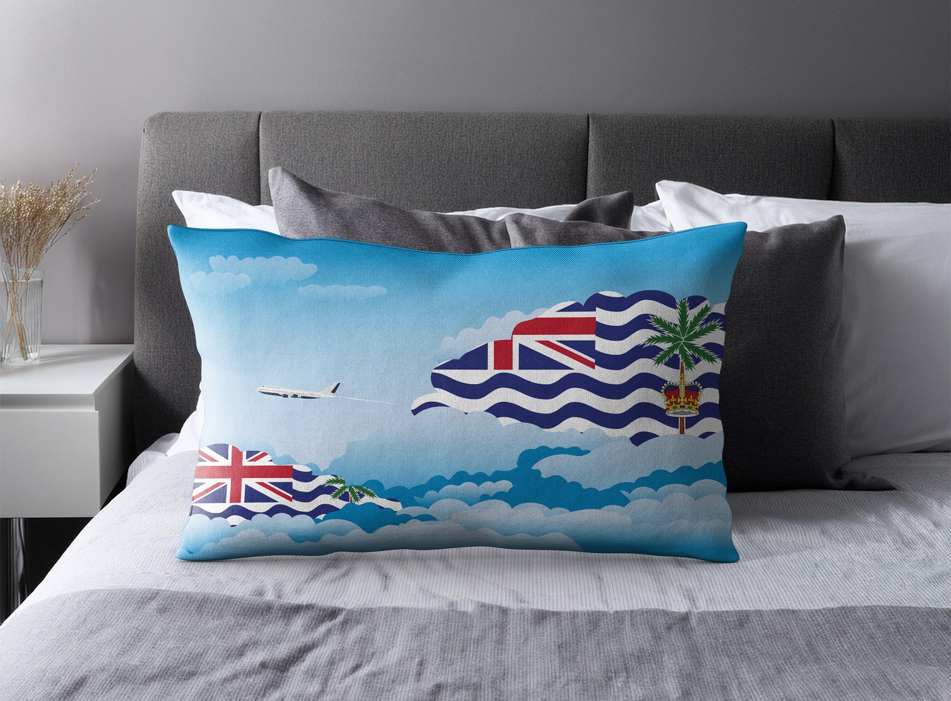 British Indian Ocean Territory Day Clouds Pillow Case