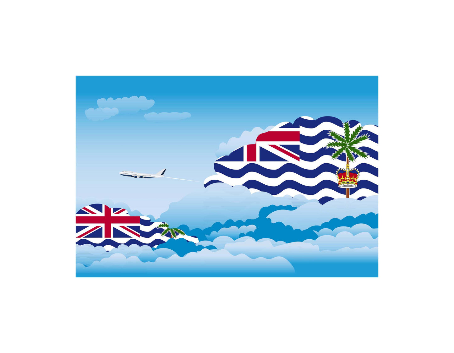 British Indian Ocean Territory Day Clouds Blankets & Throws | Soft Premium Blankets | City Posters Plus