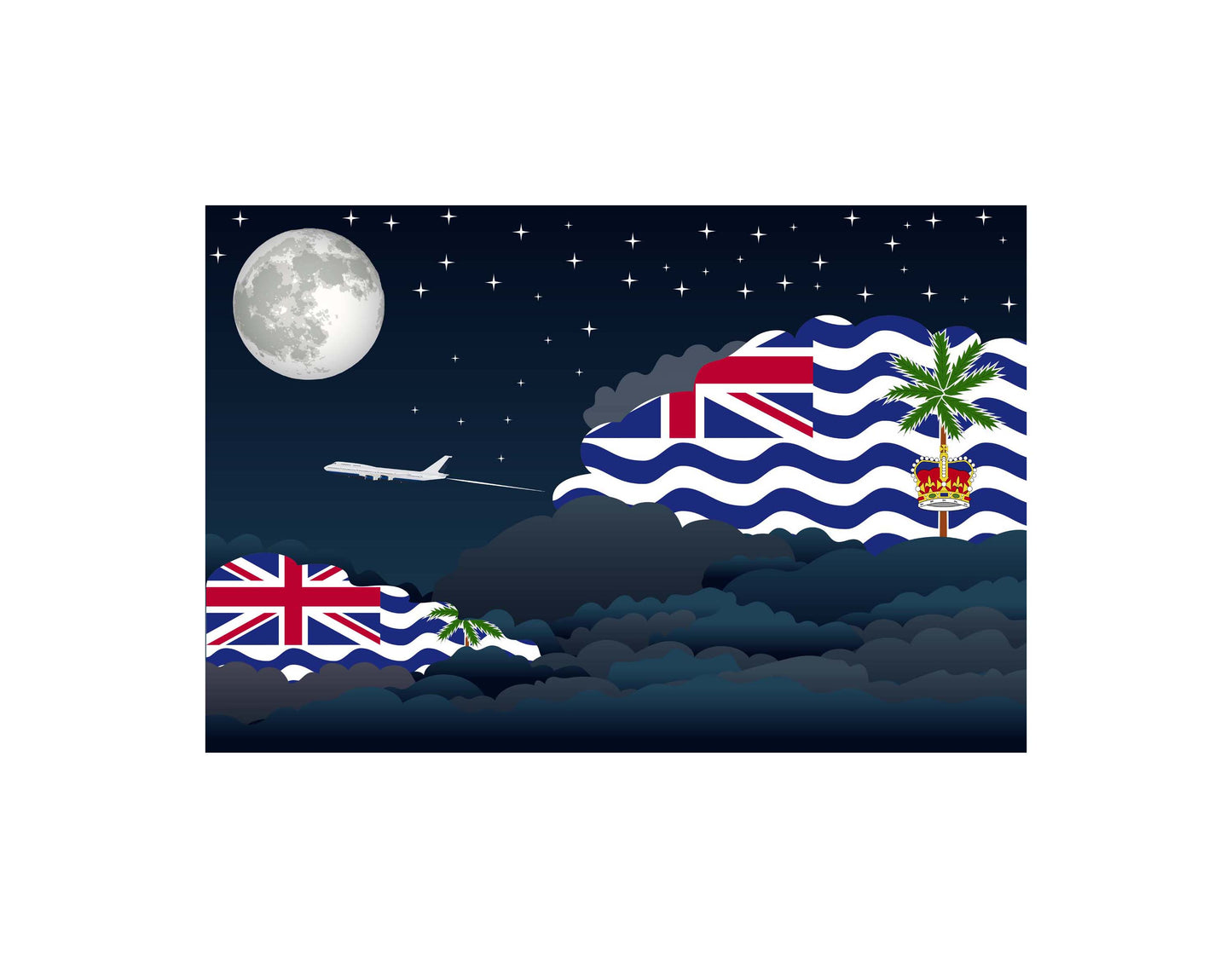 British Indian Ocean Territory Night Clouds Canvas Print Framed