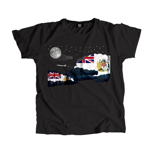British Antarctic Territory Night Clouds Airplane Airport Flight Men Unisex T-Shirt Night Clouds Airplane Airport Flight T-Shirt