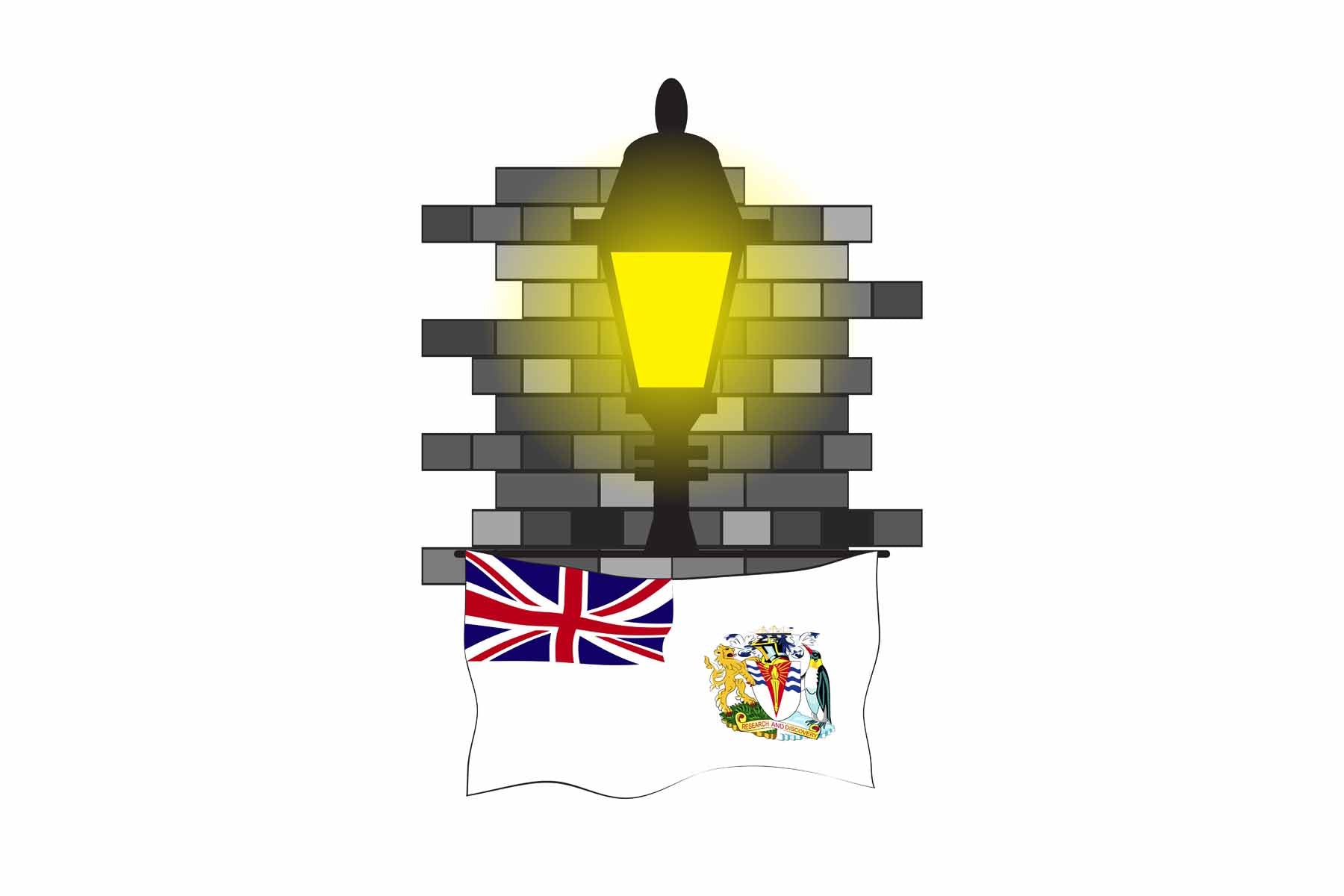 British Antarctic Territory Street Lamp Bricks Sticker