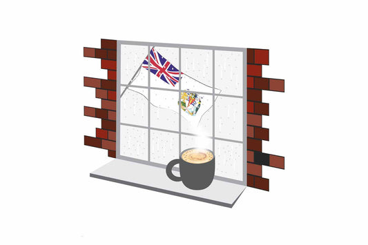 British Antarctic Territory Coffee Rain Window Fridge Magnet