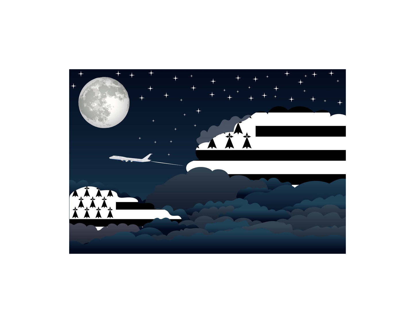 Brittany Night Clouds Blankets & Throws | Premium Soft Blankets | City Posters Plus