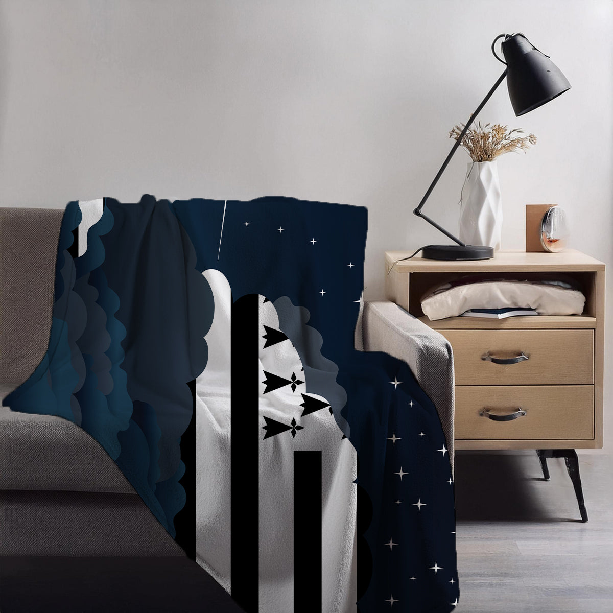 Brittany Night Clouds Blankets & Throws | Premium Soft Blankets | City Posters Plus