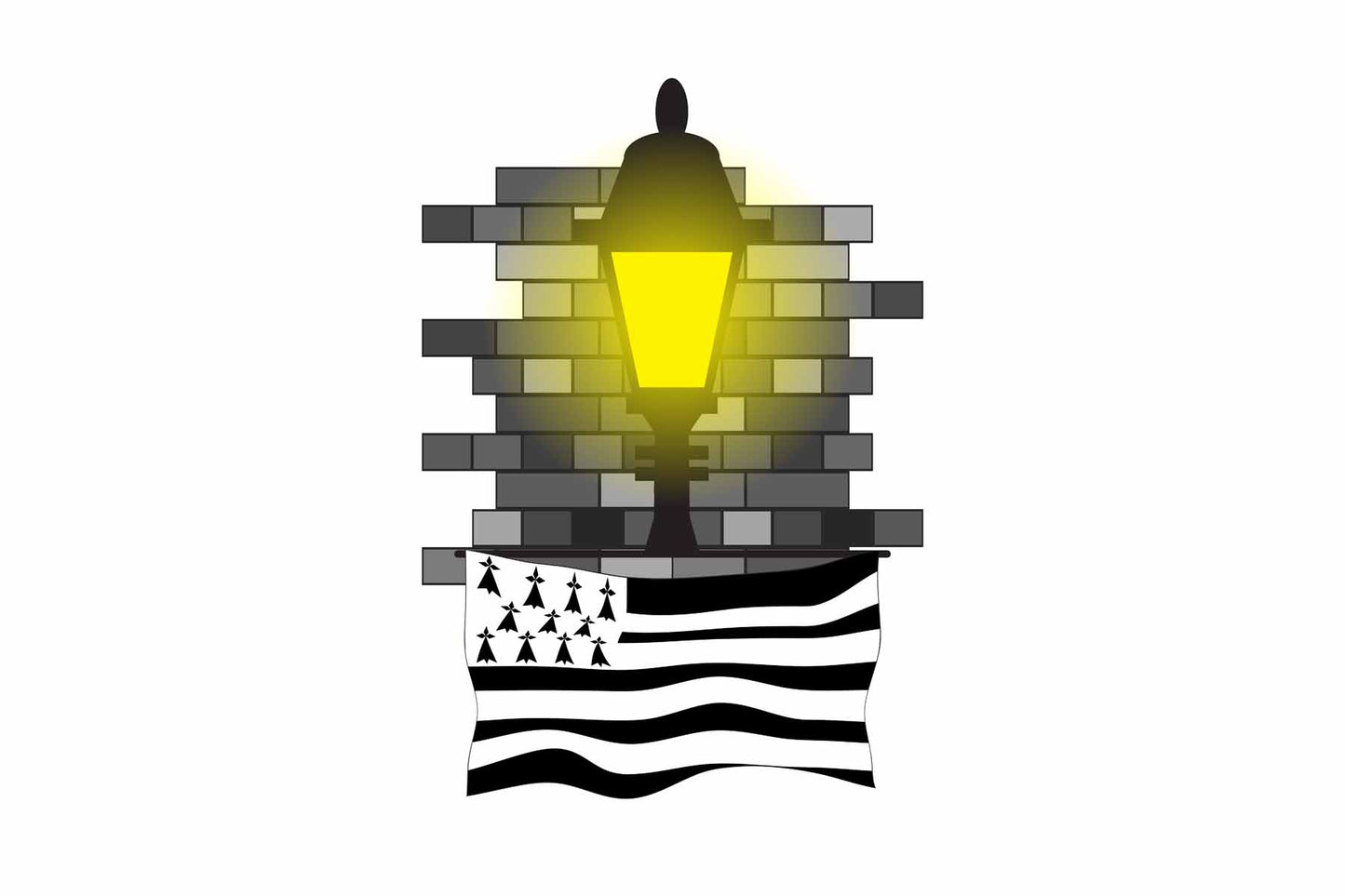 Brittany Street Lamp Bricks Fridge Magnet