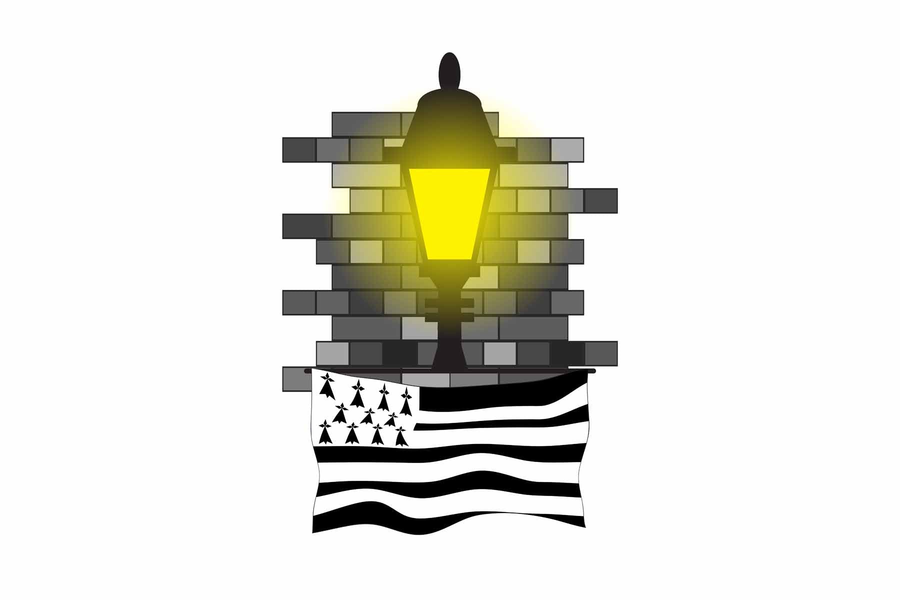 Brittany Street Lamp Bricks Fridge Magnet