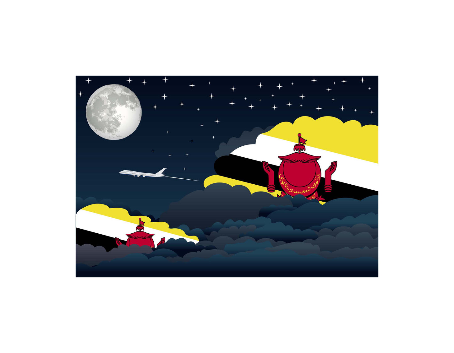 Brunei Night Clouds Blanket Throw