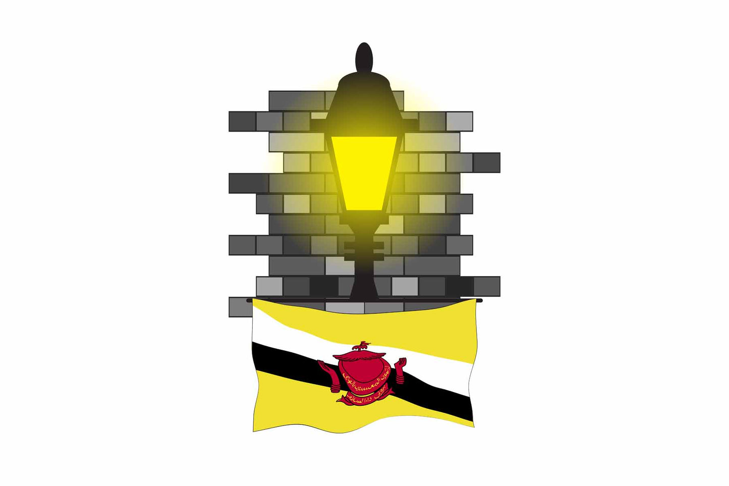 Brunei Street Lamp Bricks Sticker