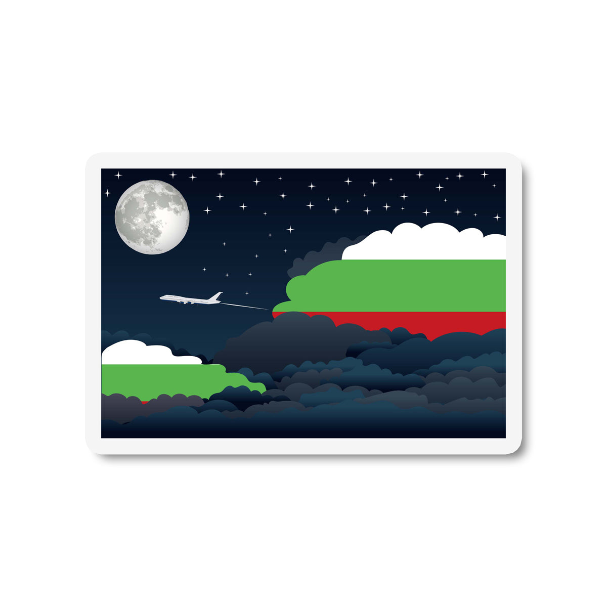 Bulgaria Night Clouds Fridge Magnet