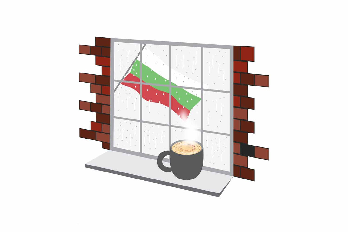 Bulgaria Coffee Rain Window Fridge Magnet