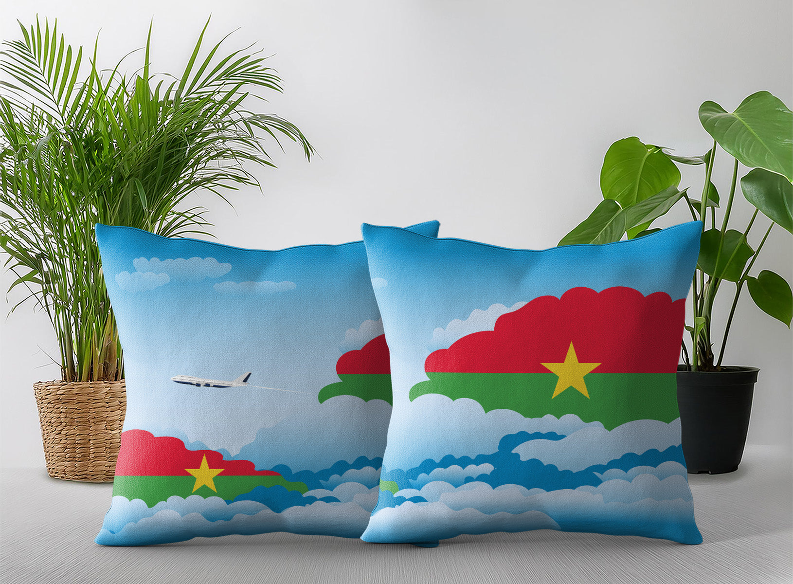 Burkina Faso Day Clouds Pillow Case