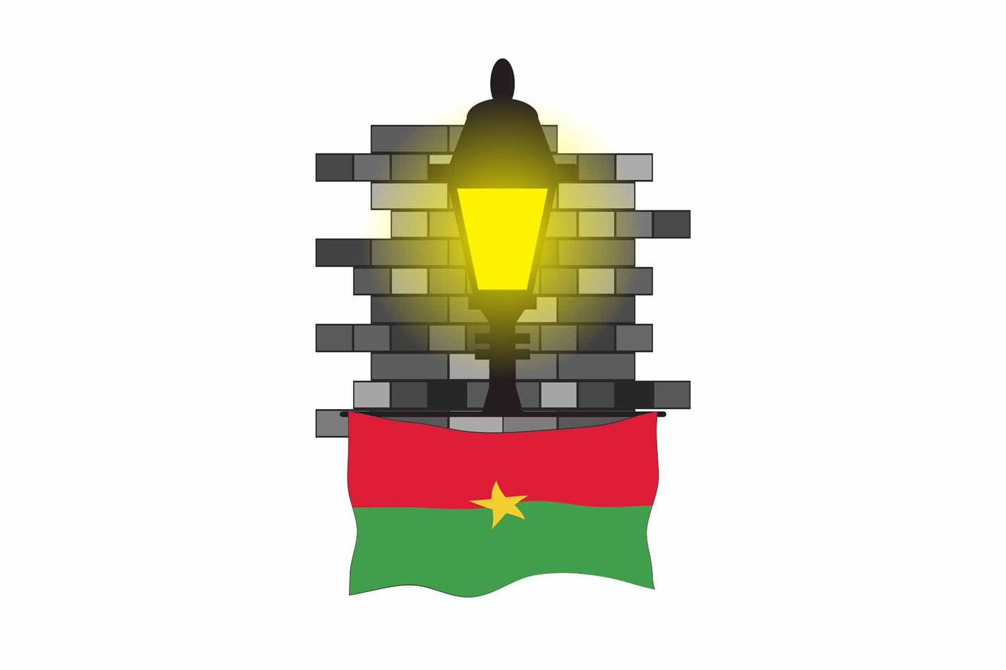 Burkina Faso Street Lamp Bricks Fridge Magnet