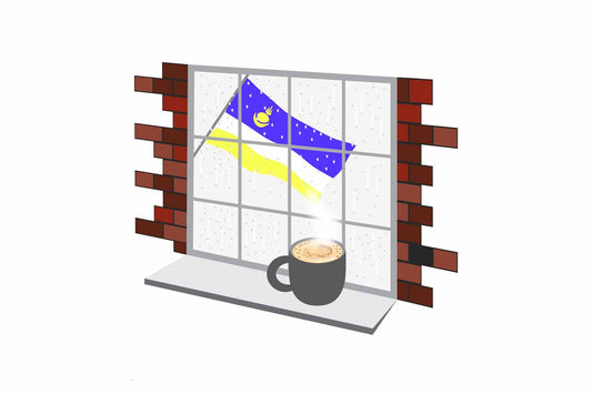 Buryatia Coffee Rain Window Magnet