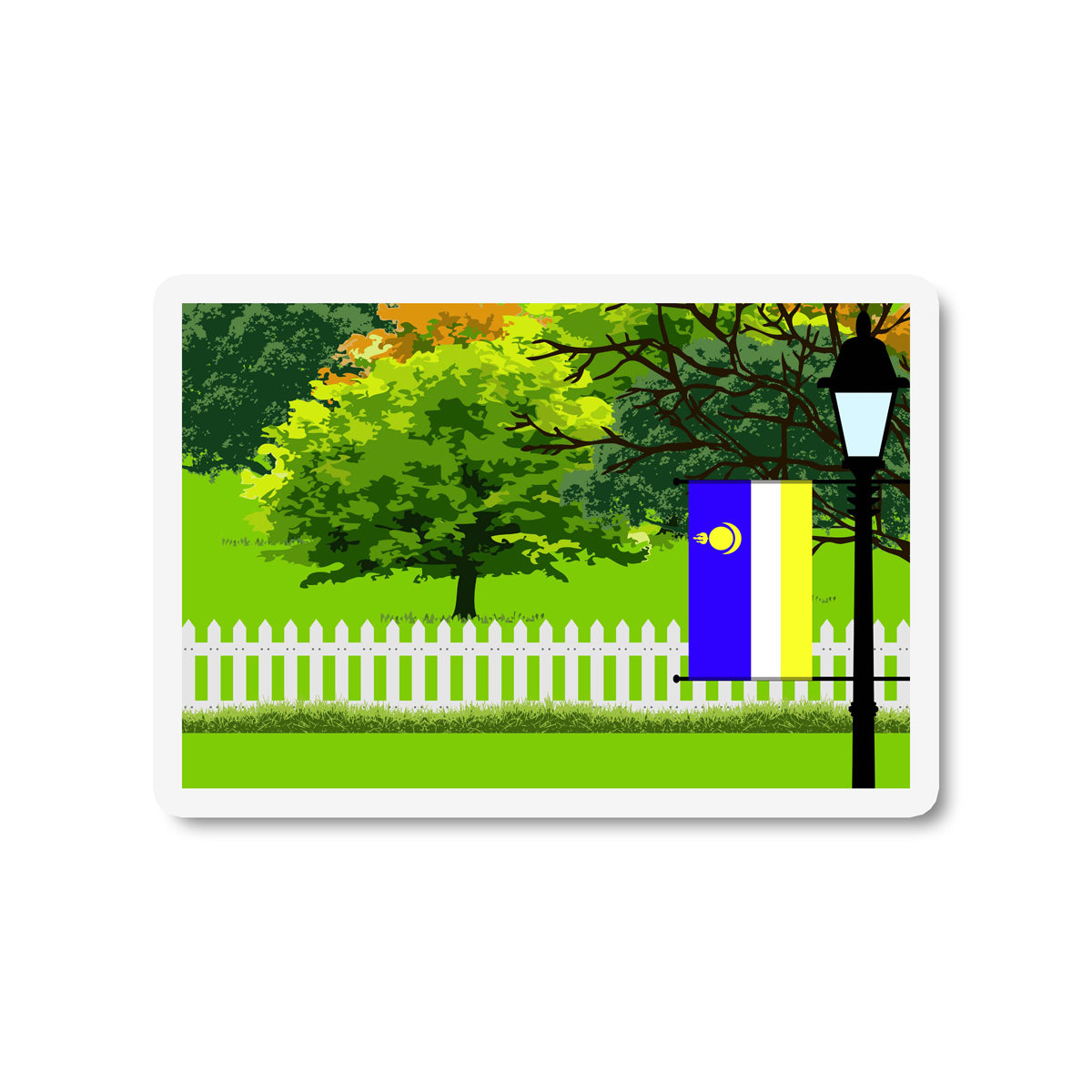 Buryatia Trees and Street Lamp Sticker