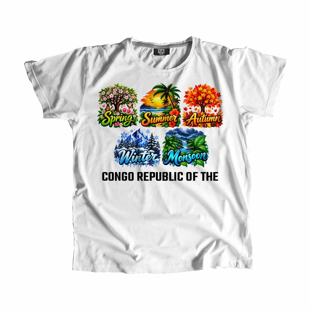 CONGO REPUBLIC OF THE Seasons Seasons Unisex T-Shirt | City Posters Plus