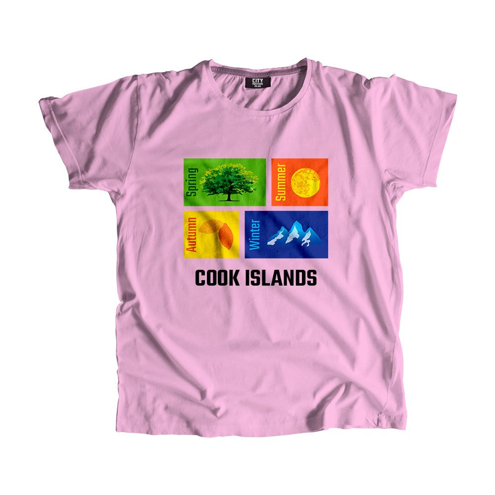 COOK ISLANDS Seasons Men Unisex T-Shirt (Liril Green)