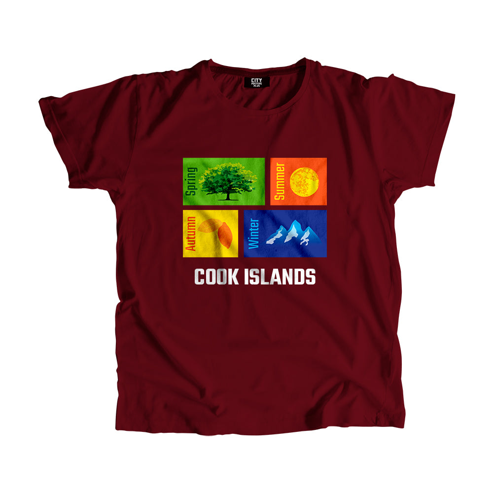 COOK ISLANDS Seasons Unisex T-Shirt (Maroon)