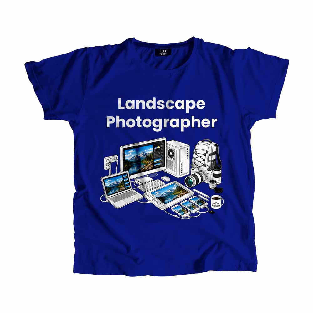 Landscape Photographer Men Unisex T-Shirt (Royal Blue) Technology Unisex T-Shirt | City Posters Plus