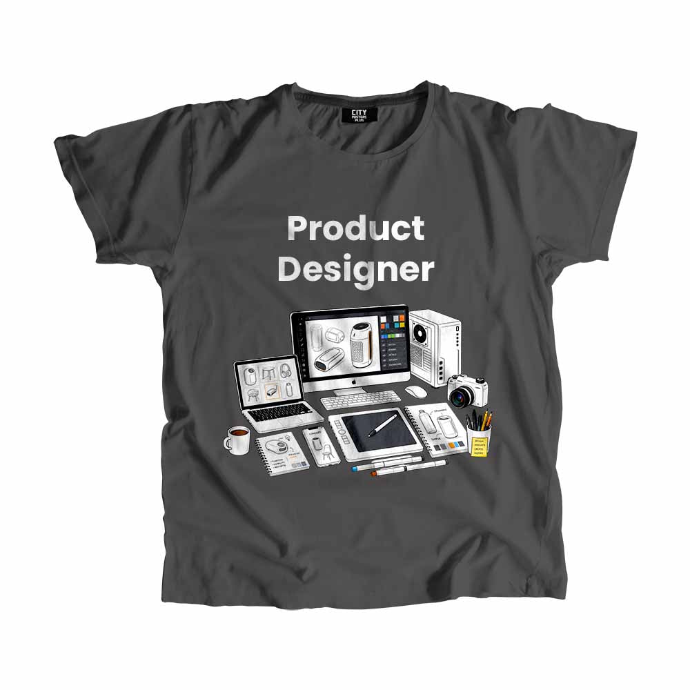 Product Designer Men Unisex T-Shirt (Charcoal Grey) Technology Unisex T-Shirt | City Posters Plus