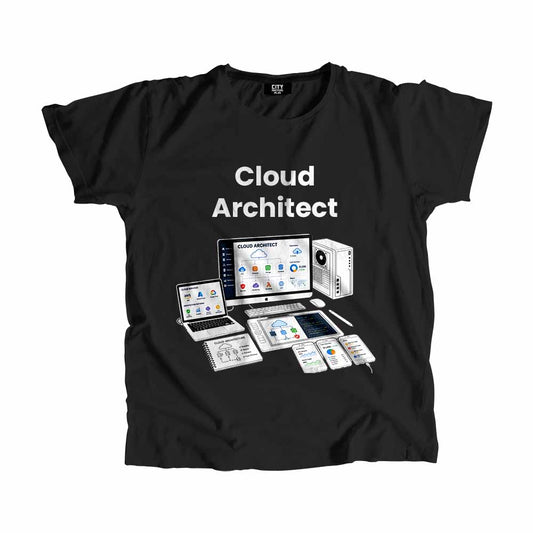 Cloud Architect Men Unisex T-Shirt (Black) Technology Unisex T-Shirt | City Posters Plus
