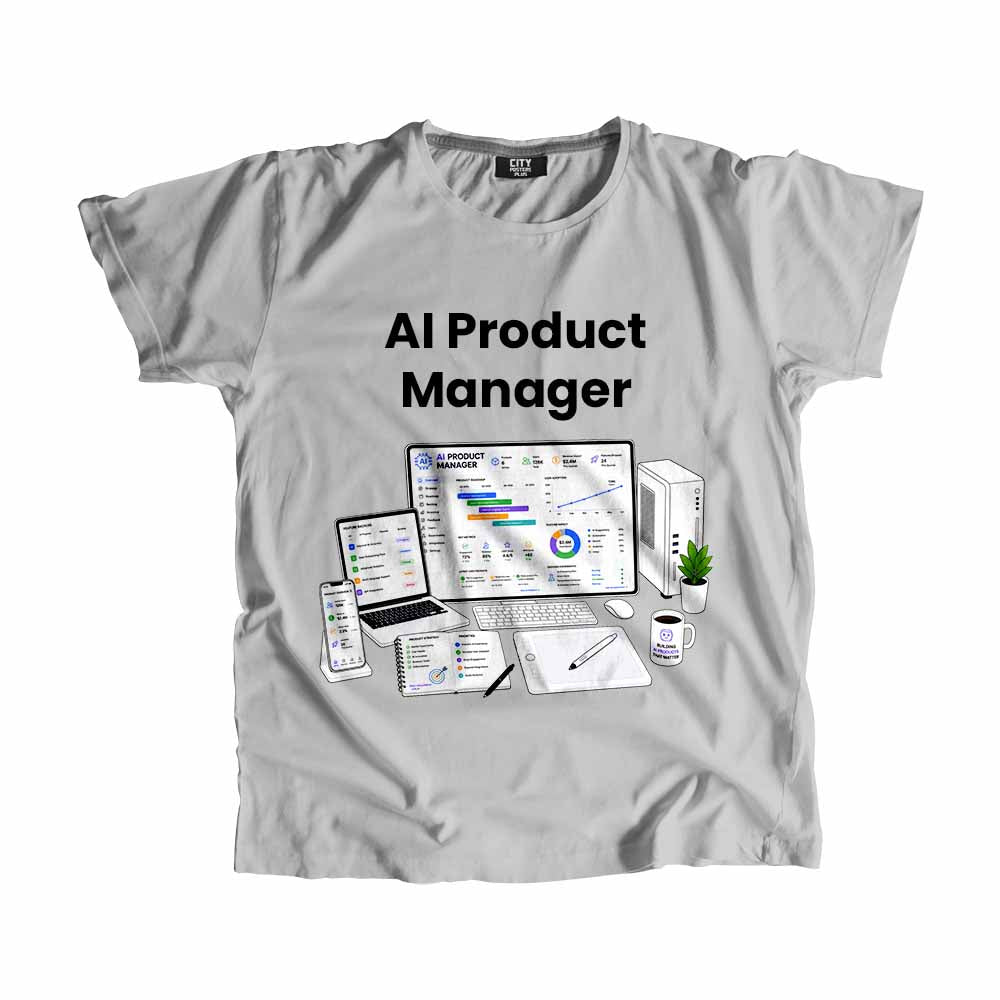 AI Product Manager Men Unisex T-Shirt (Melange Grey) Technology Unisex T-Shirt | City Posters Plus