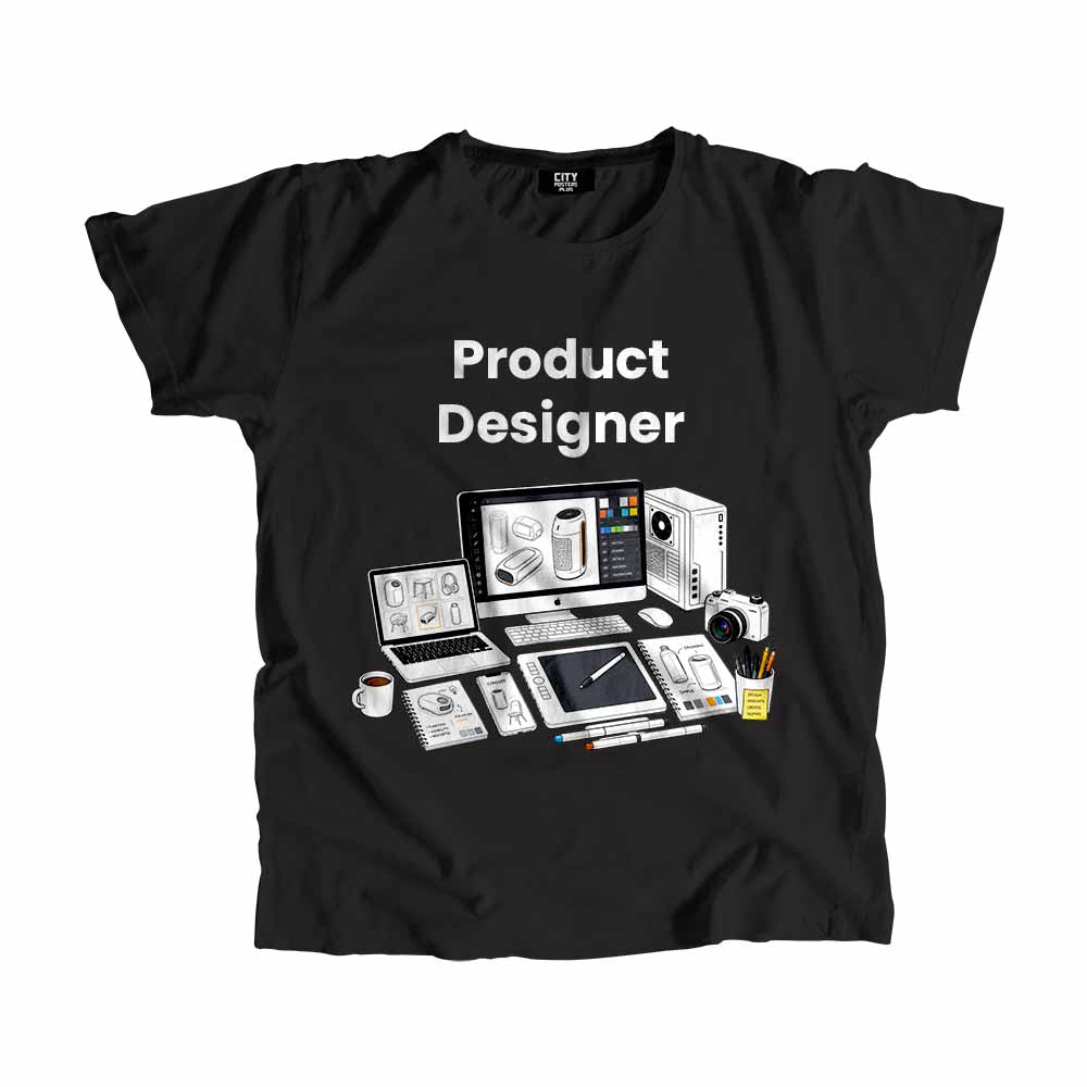 Product Designer Men Unisex T-Shirt (Black) Technology Unisex T-Shirt | City Posters Plus