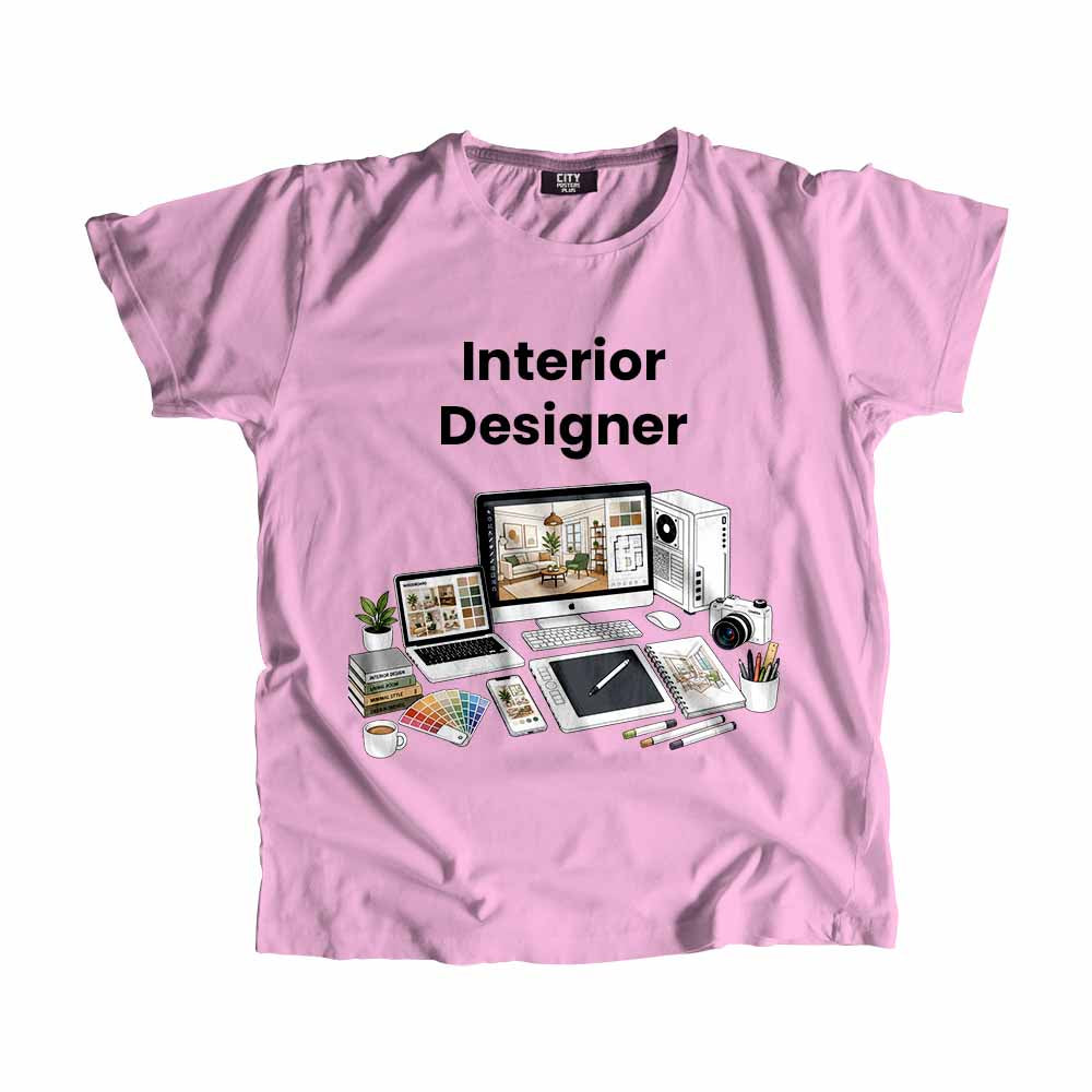 Interior Designer Men Unisex T-Shirt (Light Pink) Technology Unisex T-Shirt | City Posters Plus