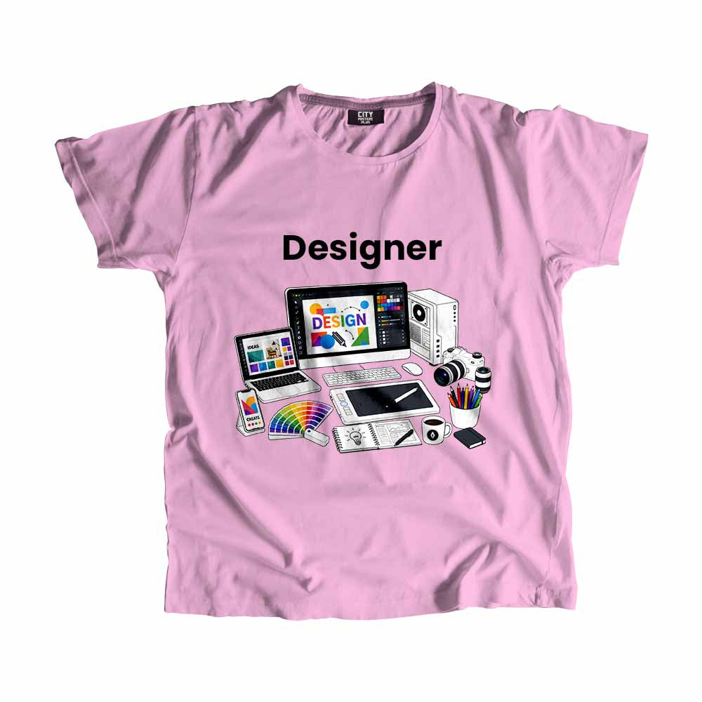 Designer Men Unisex T-Shirt (Light Pink) Technology Unisex T-Shirt | City Posters Plus