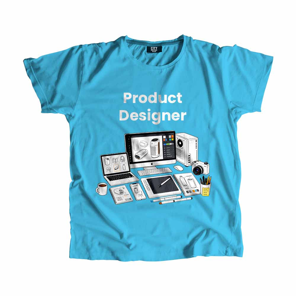 Product Designer Men Unisex T-Shirt (Sky Blue) Technology Unisex T-Shirt | City Posters Plus
