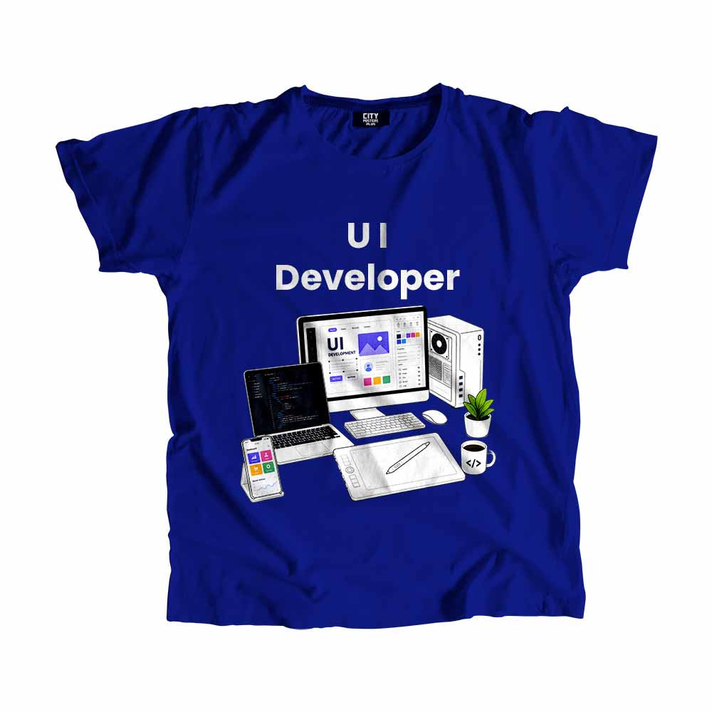 UI Developer Men Unisex T-Shirt (Royal Blue) Technology Unisex T-Shirt | City Posters Plus