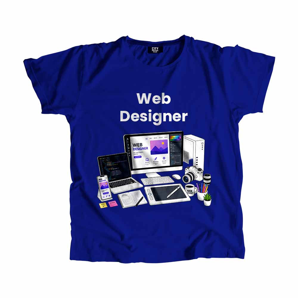 Web Designer Men Unisex T-Shirt (Royal Blue) Technology Unisex T-Shirt | City Posters Plus