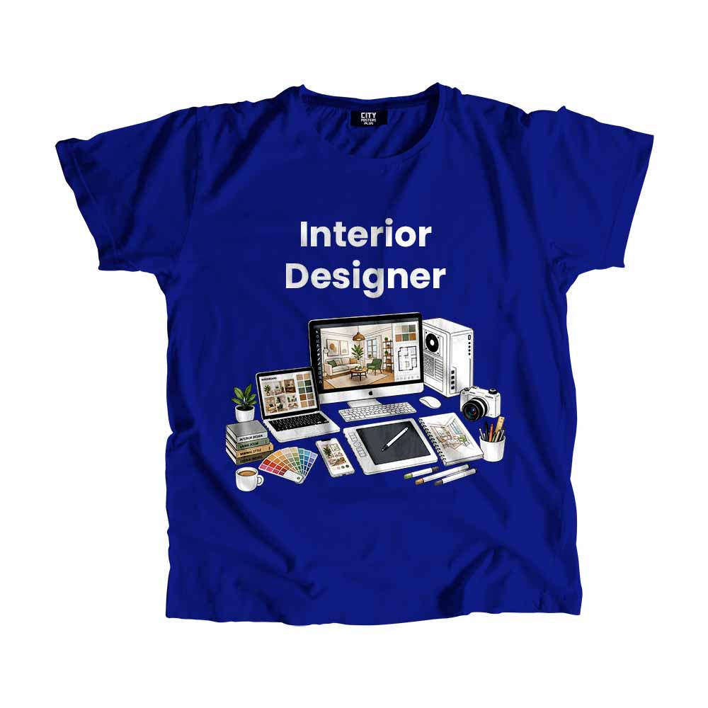 Interior Designer Men Unisex T-Shirt (Royal Blue) Technology Unisex T-Shirt | City Posters Plus