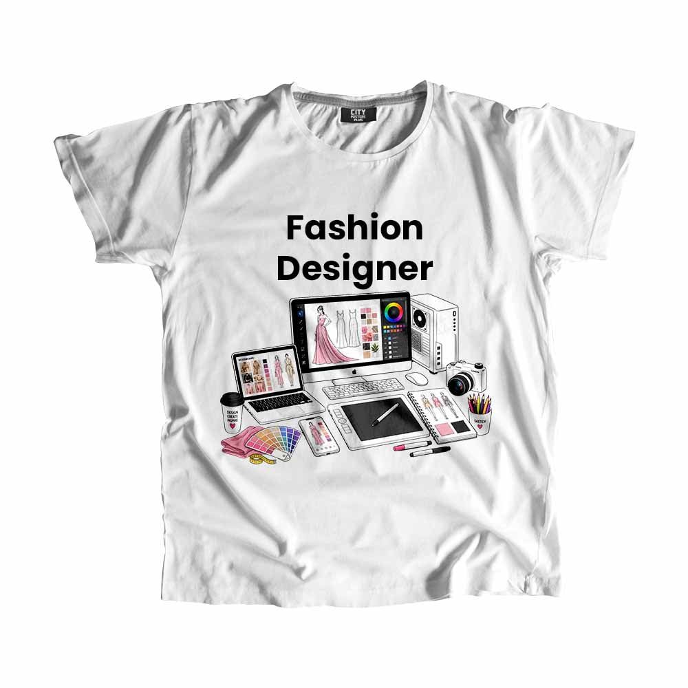 Fashion Designer Men Unisex T-Shirt (White) Technology Unisex T-Shirt | City Posters Plus