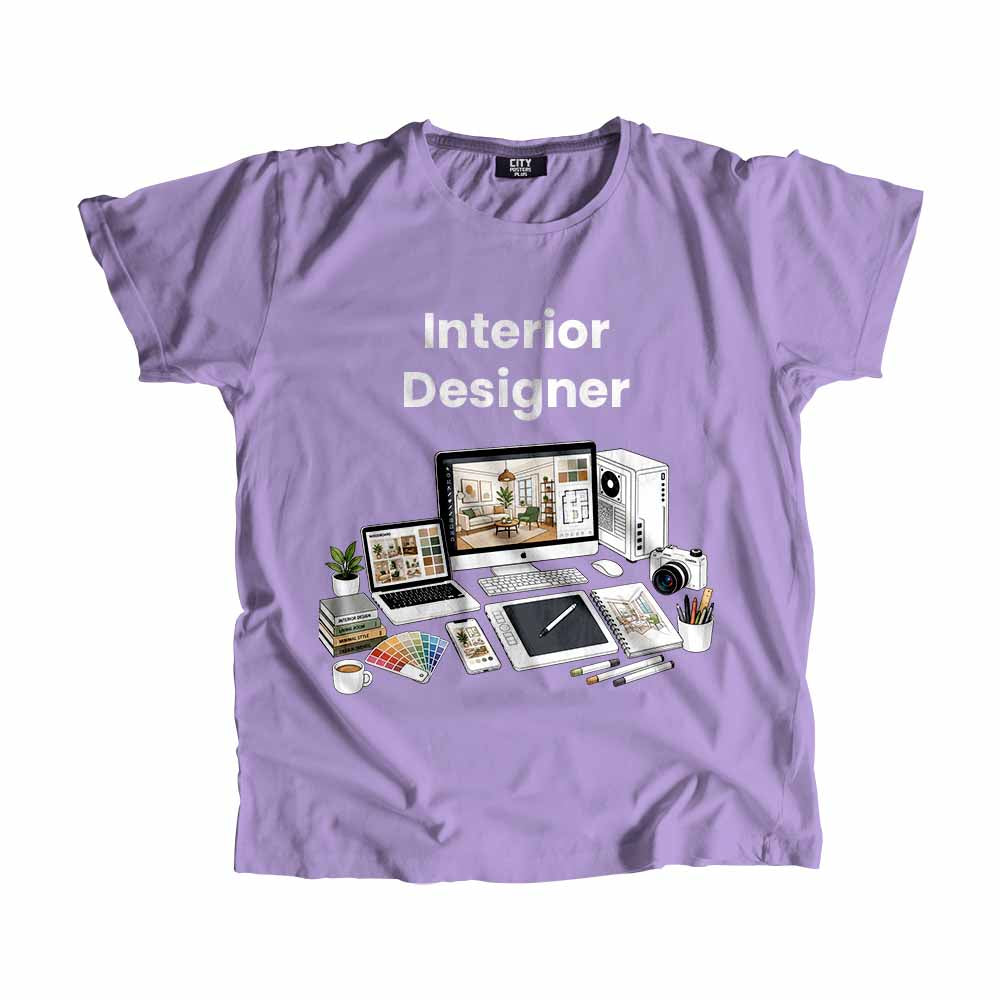 Interior Designer Men Unisex T-Shirt (Iris Lavender) Technology Unisex T-Shirt | City Posters Plus