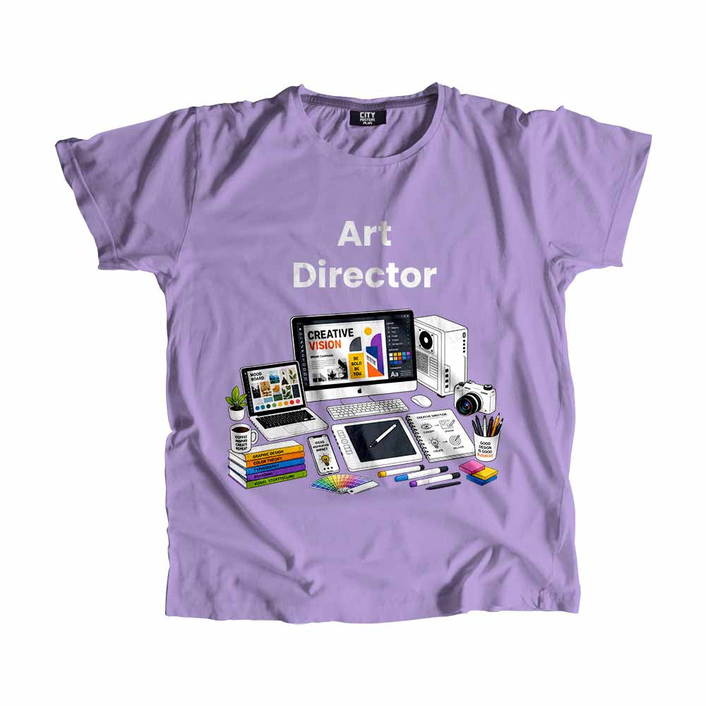 Art Director Men Unisex T-Shirt (Iris Lavender) Technology Unisex T-Shirt | City Posters Plus