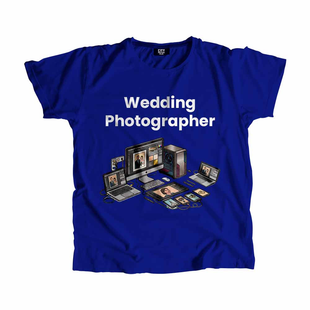Wedding Photographer Men Unisex T-Shirt (Royal Blue) Technology Unisex T-Shirt | City Posters Plus