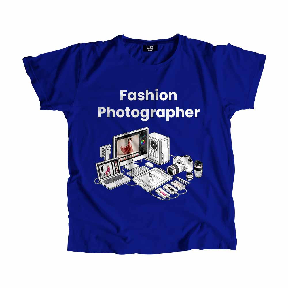 Fashion Photographer Men Unisex T-Shirt (Royal Blue) Technology Unisex T-Shirt | City Posters Plus