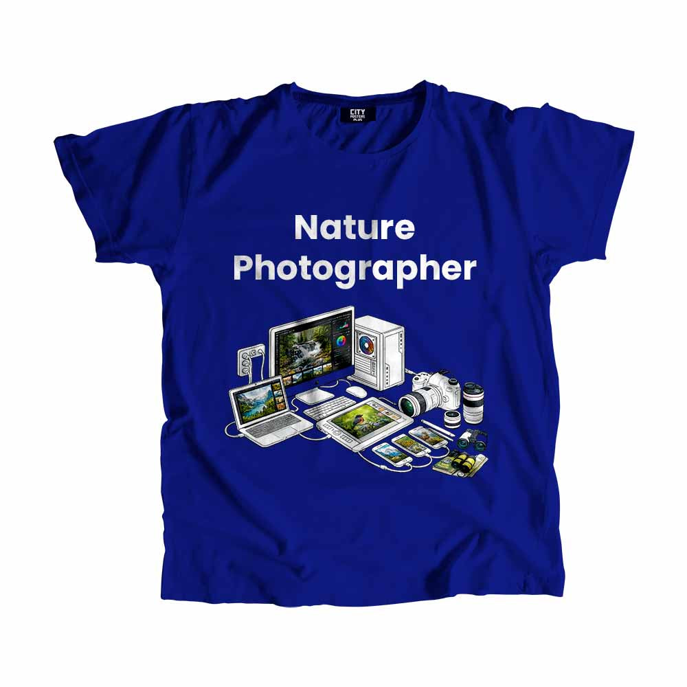 Nature Photographer Men Unisex T-Shirt (Royal Blue) Technology Unisex T-Shirt | City Posters Plus