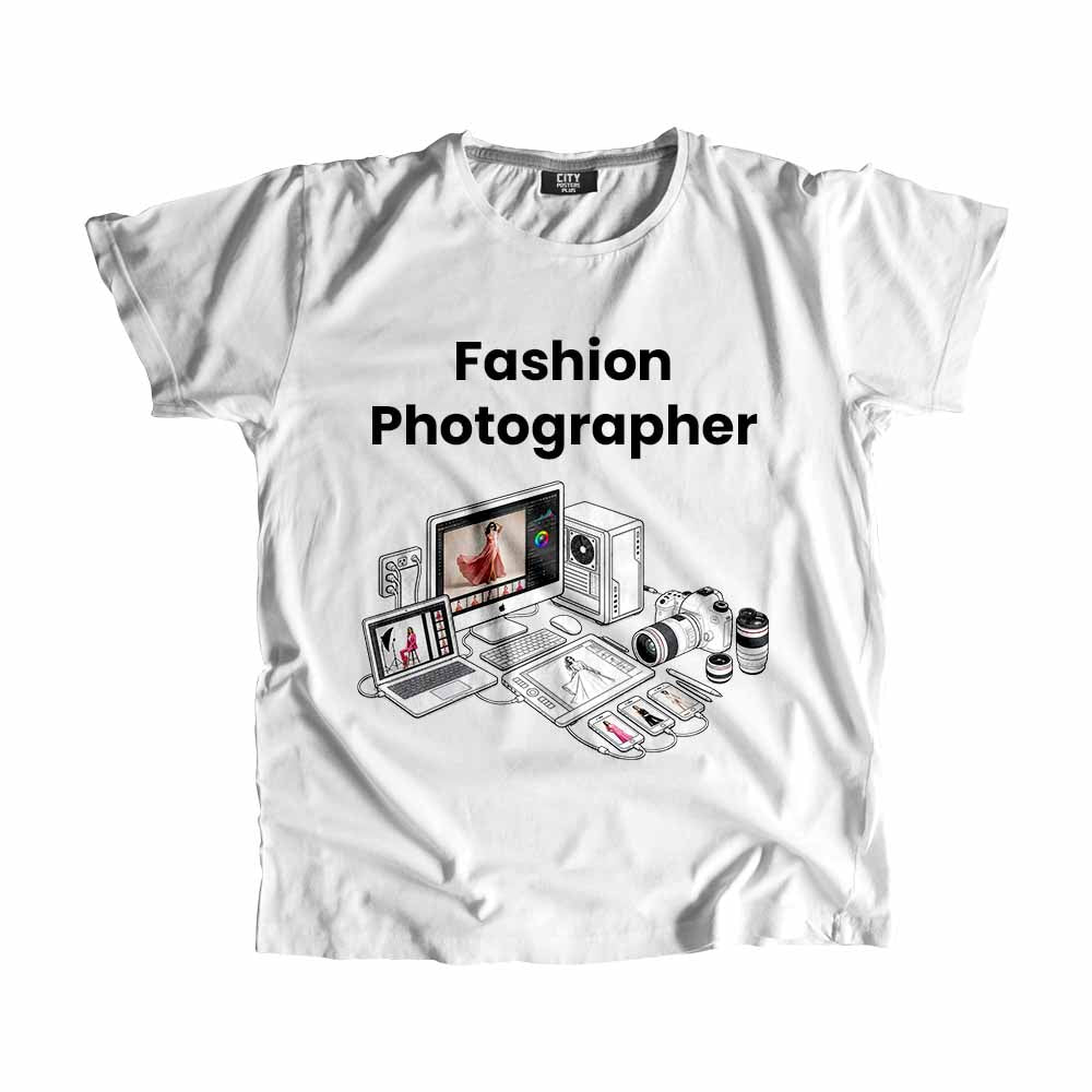 Fashion Photographer Men Unisex T-Shirt (White) Technology Unisex T-Shirt | City Posters Plus