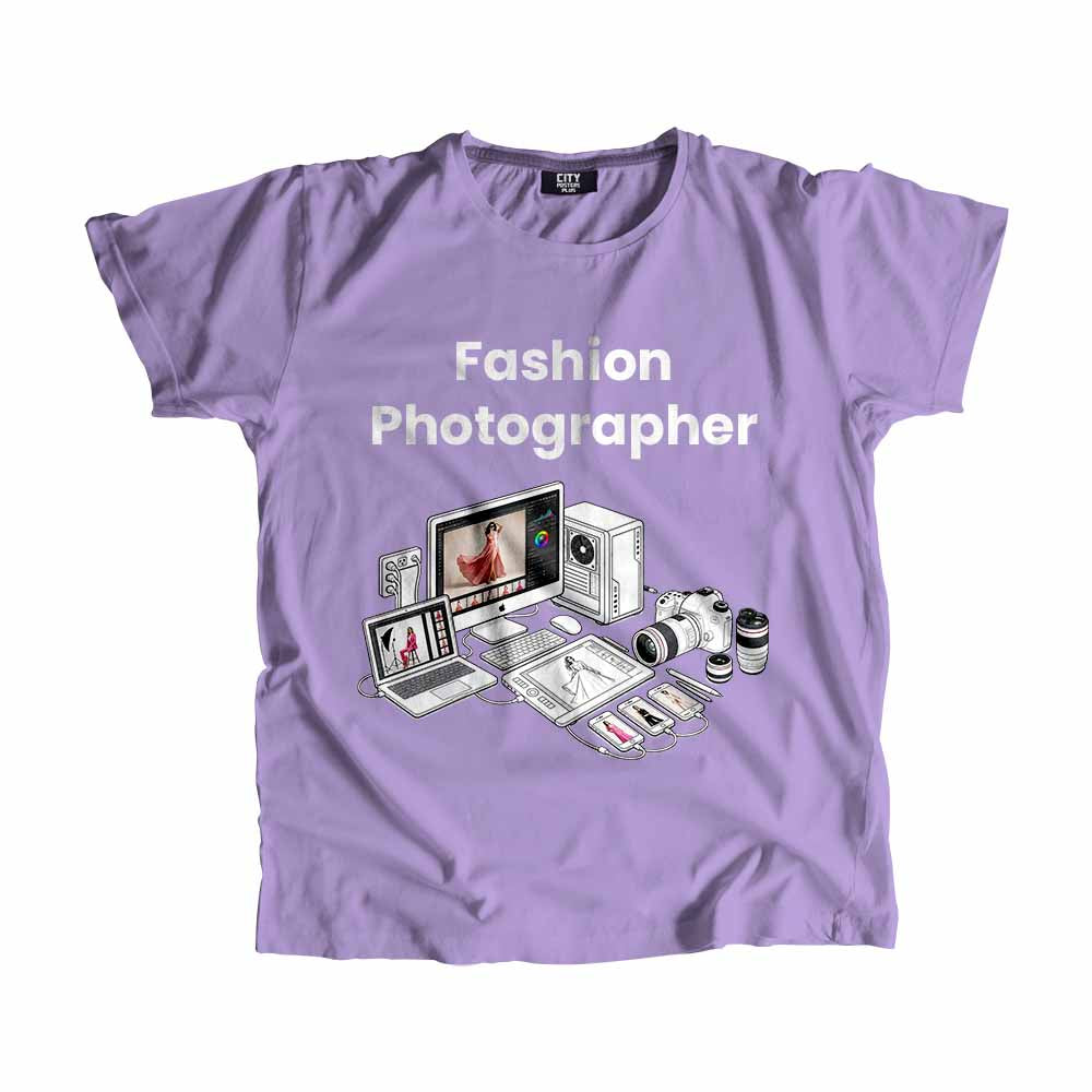 Fashion Photographer Men Unisex T-Shirt (Iris Lavender) Technology Unisex T-Shirt | City Posters Plus