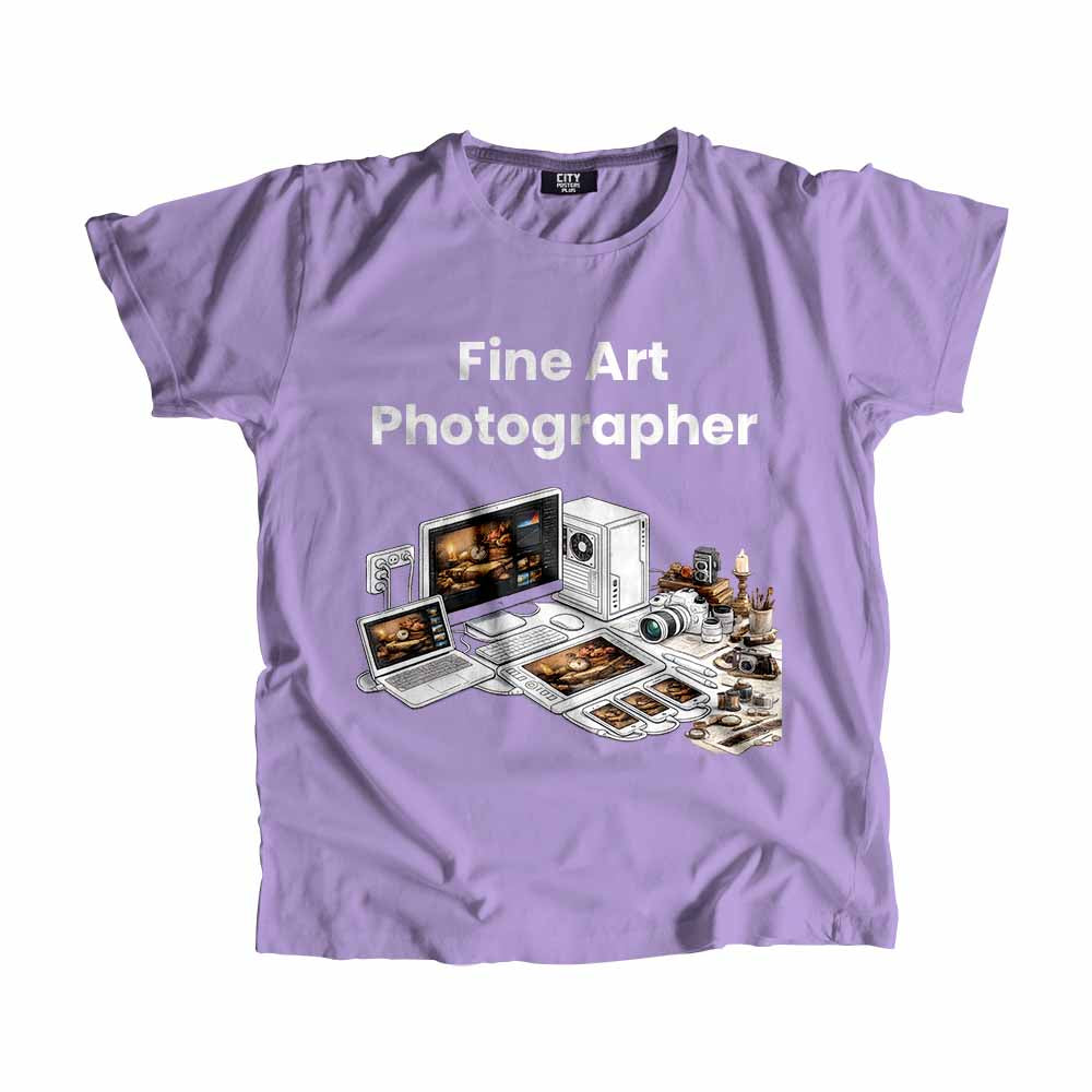 Fine Art Photographer Men Unisex T-Shirt (Iris Lavender) Technology Unisex T-Shirt | City Posters Plus